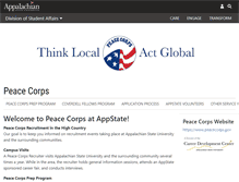 Tablet Screenshot of peacecorps.appstate.edu