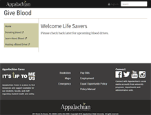 Tablet Screenshot of giveblood.appstate.edu