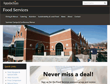 Tablet Screenshot of foodservices.appstate.edu