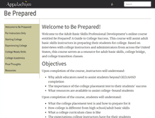 Tablet Screenshot of beprepared.appstate.edu